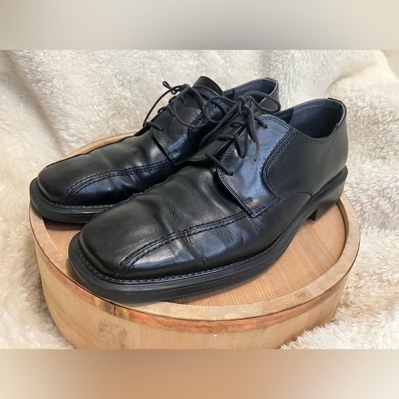 EUC Alfani Black Leather Mens Dress Derby Oxfords Lace Up Size 11.5 M - Picture 3 of 8
